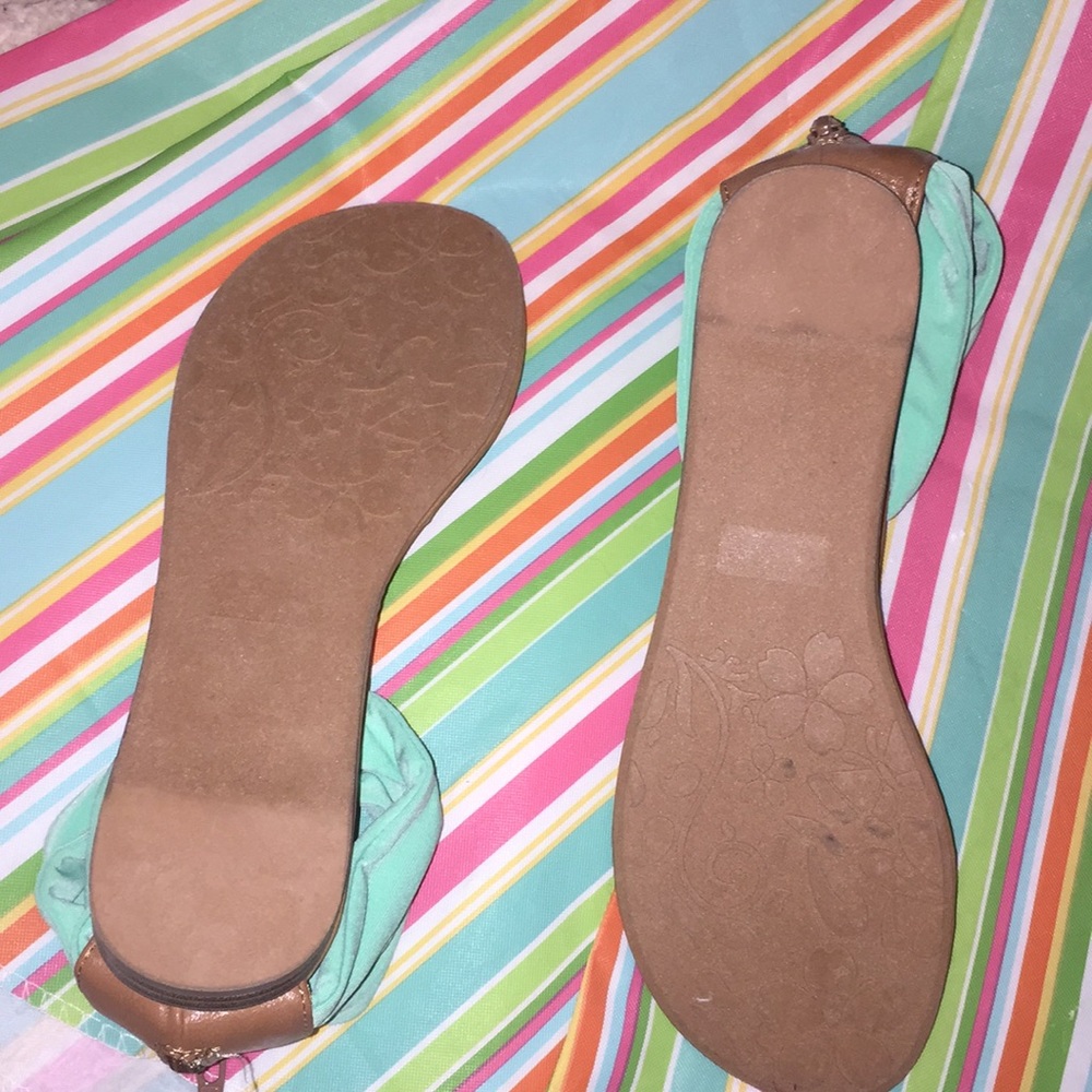 Brand new💙 Gorgeous Tan and Mint Green Sandals - Picture 2 of 3